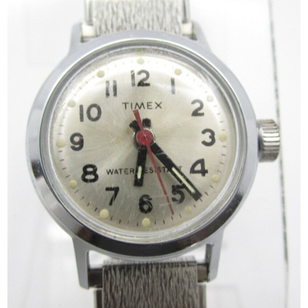 Vtg Women Timex Hand Wind Mechanical Analog 24mm Round Watch (H991)